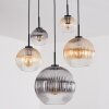 Koyoto Suspension, Boule lumineuse, Suspension Ambre, Clair, Fumé, 5 lumières