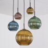Koyoto Suspension, Boule lumineuse, Suspension Bleu, Or, Vert, Cuivré, 5 lumières