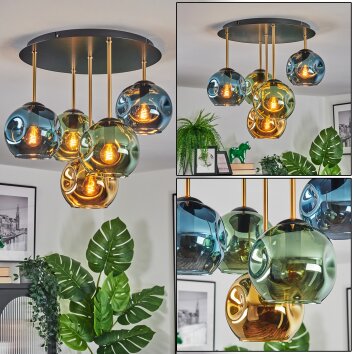 Ripoll Plafonnier, Boule lumineuse Laiton, Noir, 5 lumières