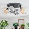Chehalis Plafonnier, Boule lumineuse Ambre, Clair, Fumé, 4 lumières