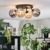 Chehalis Plafonnier, Boule lumineuse Ambre, Fumé, 4 lumières