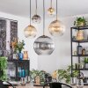 Koyoto Suspension, Boule lumineuse, Suspension Or, Noir, 5 lumières