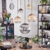 Koyoto Suspension, Boule lumineuse, Suspension Or, Noir, 5 lumières