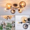 Koyoto Plafonnier, Boule lumineuse 59 cm Ambre, Clair, Fumé, 6 lumières
