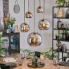 Koyoto Suspension, Boule lumineuse, Suspension Or, Noir, 5 lumières