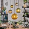 Koyoto Suspension, Boule lumineuse, Suspension Or, Noir, 5 lumières