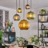 Koyoto Suspension, Boule lumineuse, Suspension Or, Noir, 5 lumières
