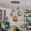 Ripoll Suspension, Boule lumineuse, Suspension Bleu, Vert, Cuivré, 5 lumières