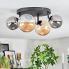 Chehalis Plafonnier, Boule lumineuse Ambre, Fumé, 4 lumières