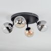 Chehalis Plafonnier, Boule lumineuse Ambre, Clair, Fumé, 4 lumières