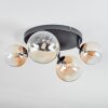 Chehalis Plafonnier, Boule lumineuse Ambre, Clair, 4 lumières