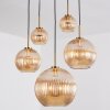 Koyoto Suspension, Boule lumineuse, Suspension Or, Noir, 5 lumières
