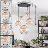 Koyoto Suspension, Boule lumineuse, Suspension Or, Noir, 5 lumières