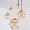 Koyoto Suspension, Boule lumineuse, Suspension Or, Noir, 5 lumières