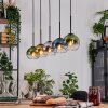 Koyoto Suspension, Boule lumineuse, Suspension Écru, Noir, 5 lumières