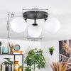 Gastor Plafonnier, Boule lumineuse Blanc, 3 lumières