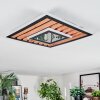 Meron Plafonnier LED Couleur bois, Noir, 1 lumière
