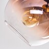 Koyoto Plafonnier, Boule lumineuse Chrome, Clair, Cuivré, Fumé, 3 lumières