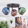 Koyoto Plafonnier, Boule lumineuse Bleu, Vert, Cuivré, 3 lumières