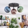 Koyoto Plafonnier, Boule lumineuse Bleu, Vert, Cuivré, 3 lumières