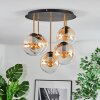 Gastor Plafonnier, Boule lumineuse Laiton, Noir, 5 lumières