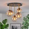 Gastor Plafonnier, Boule lumineuse Laiton, Noir, 5 lumières