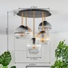 Koyoto Plafonnier, Boule lumineuse Laiton, Noir, 5 lumières