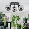 Chehalis Plafonnier, Boule lumineuse 48.5 cm Chrome, Fumé, 3 lumières