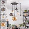 Koyoto Suspension, Boule lumineuse, Suspension 45 cm Ambre, Clair, Fumé, 5 lumières