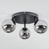 Chehalis Plafonnier, Boule lumineuse 44 cm Chrome, Fumé, 3 lumières