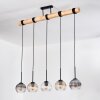 Koyoto Suspension, Boule lumineuse, Suspension Écru, Noir, 5 lumières