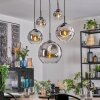 Ripoll Suspension, Boule lumineuse, Suspension Chrome, Clair, Fumé, 5 lumières