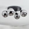 Chehalis Plafonnier, Boule lumineuse Chrome, Fumé, 4 lumières