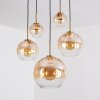 Koyoto Suspension, Boule lumineuse, Suspension Or, Noir, 5 lumières