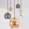 Koyoto Suspension, Boule lumineuse, Suspension Or, Noir, 5 lumières