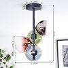Chehalis Plafonnier, Boule lumineuse 27 cm Bleu, Chrome, Vert, Clair, Cuivré, Fumé, 4 lumières