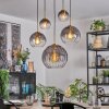 Koyoto Suspension, Boule lumineuse, Suspension Or, Noir, 5 lumières