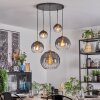Koyoto Suspension, Boule lumineuse, Suspension Or, Noir, 5 lumières