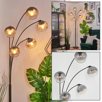 Koyoto Boule lumineuse, Lampadaire Clair, Fumé, 5 lumières