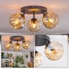 Ripoll Plafonnier, Boule lumineuse Ambre, 3 lumières