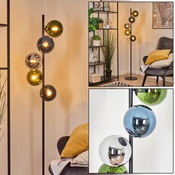 Gastor Boule lumineuse, Lampadaire 33 cm Bleu, Chrome, Vert, Fumé, 5 lumières
