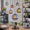 Koyoto Suspension, Boule lumineuse, Suspension Bleu, Chrome, Vert, Cuivré, Fumé, 5 lumières