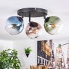 Gastor Plafonnier, Boule lumineuse Bleu, Vert, Clair, Cuivré, 3 lumières