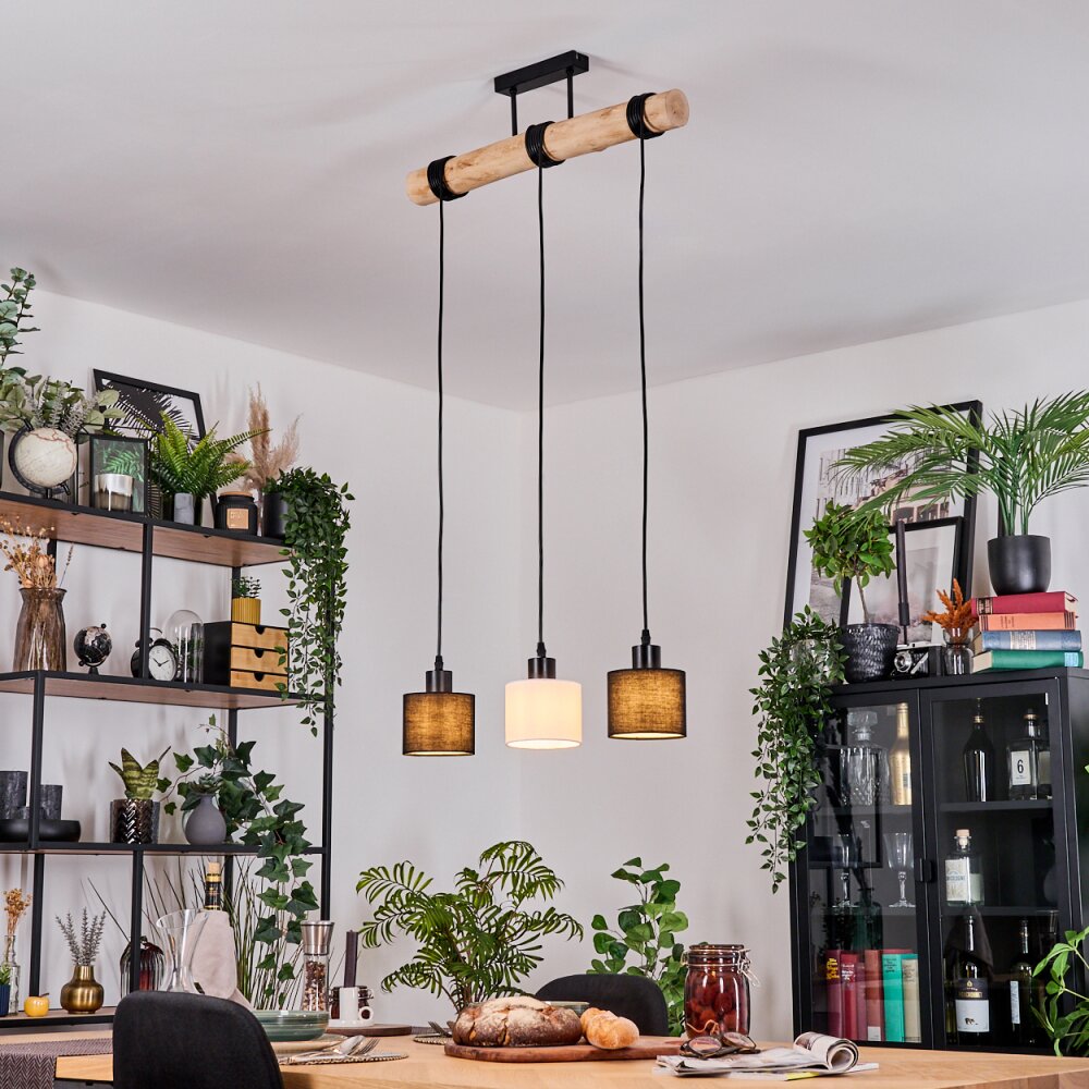 Bassagoda Suspension, Suspension Écru, Noir, 3 lumières main product photo