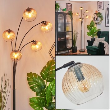 Koyoto Boule lumineuse, Lampadaire Ambre, Clair, 5 lumières