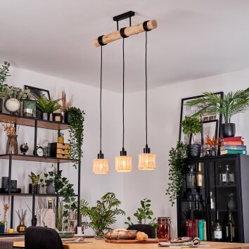 Cavaca Suspension, Suspension Écru, Noir, 3 lumières