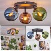 Gastor Plafonnier, Boule lumineuse Bleu, Vert, Cuivré, 3 lumières