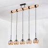 Koyoto Suspension, Boule lumineuse, Suspension Écru, Noir, 5 lumières