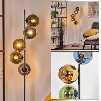 Koyoto Boule lumineuse, Lampadaire 32 cm Bleu, Or, Vert, 5 lumières