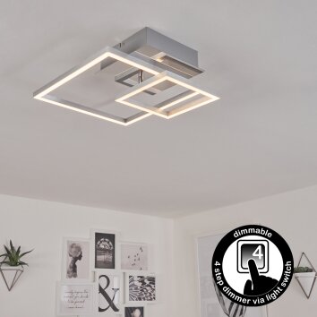 Plafonnier Buren LED Nickel mat, 1 lumière